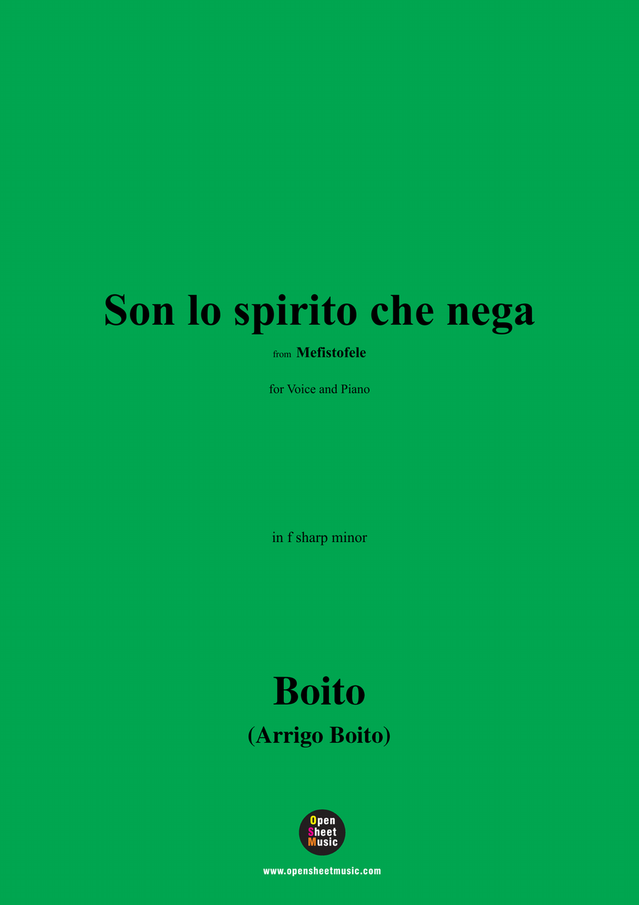 Boito-Son lo spirito che nega,in f sharp minor Piano, Vocal scores gallery preview page 1
