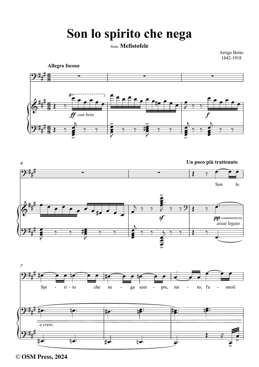 Boito-Son lo spirito che nega,in f sharp minor Piano, Vocal scores gallery preview page 2