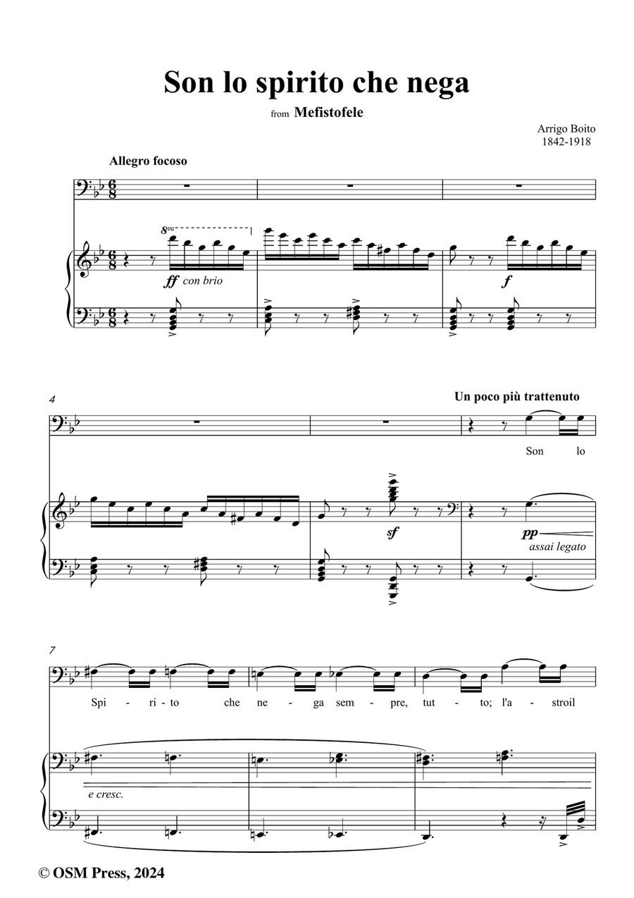 Boito-Son lo spirito che nega,in g minor Piano, Vocal scores gallery preview page 2