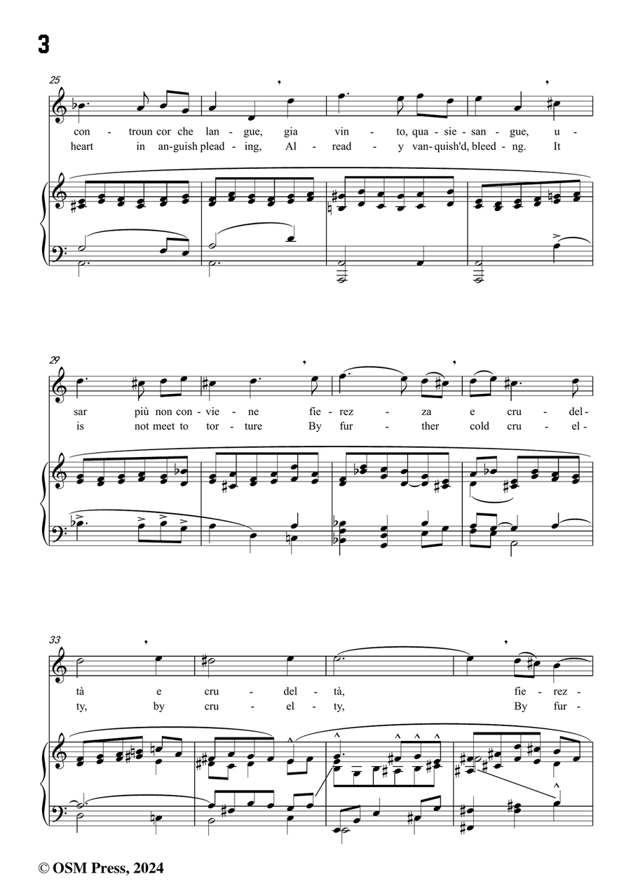 G. M. Bononcini-Pieta,mio caro bene,in a minor Piano, Vocal scores gallery preview page 4