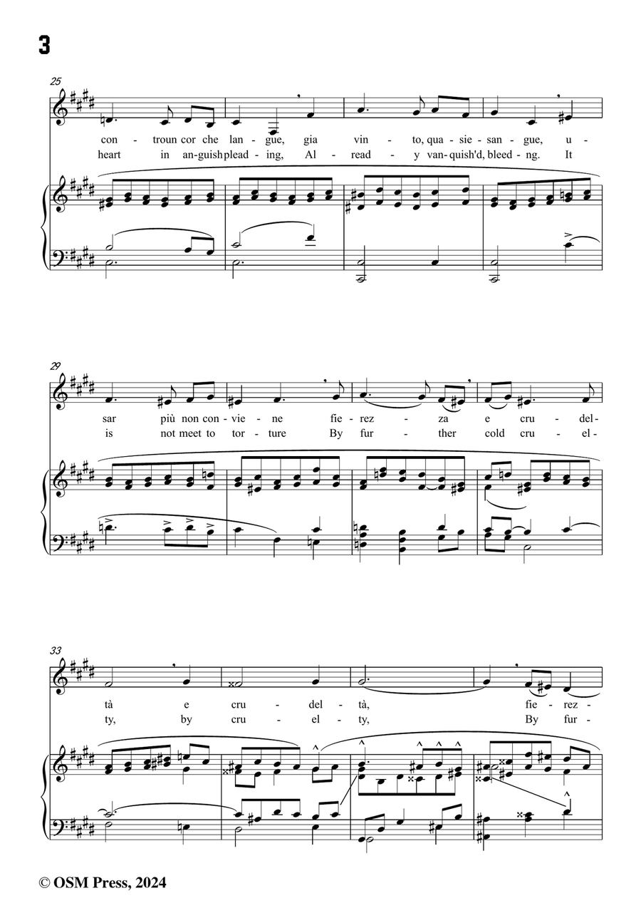 G. M. Bononcini-Pieta,mio caro bene,in c sharp minor Piano, Vocal scores gallery preview page 4