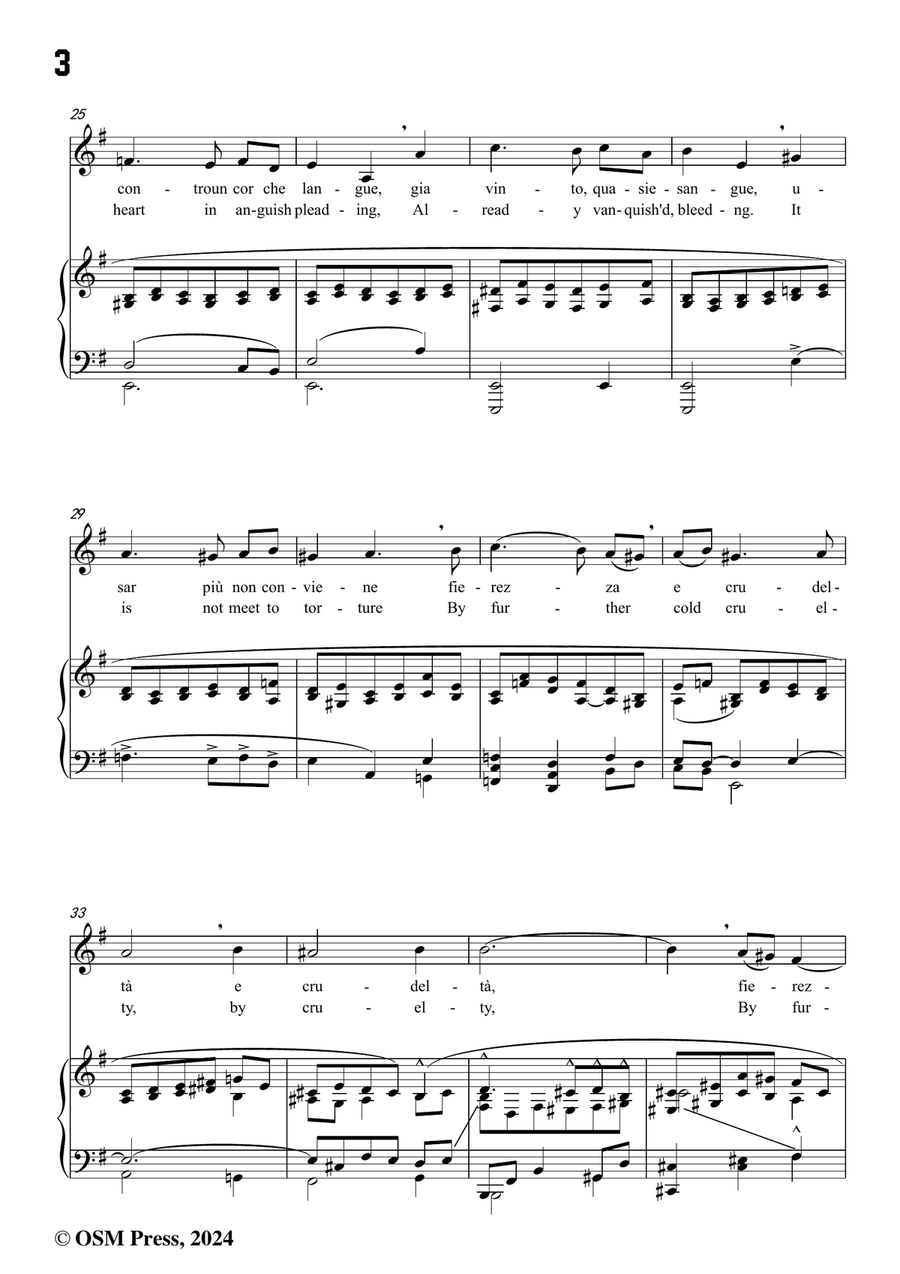 G. M. Bononcini-Pieta,mio caro bene,in e minor Piano, Vocal scores gallery preview page 4