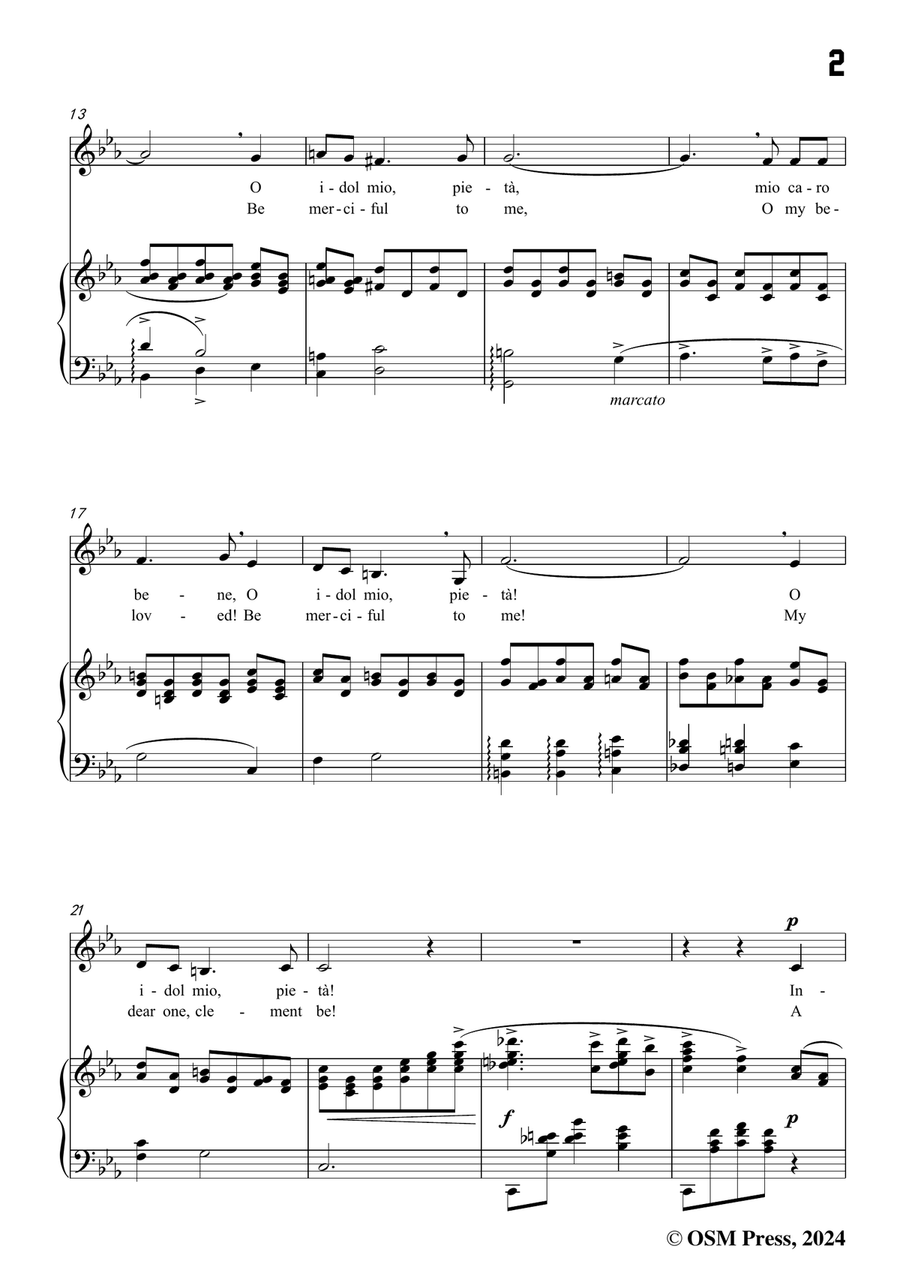 G. M. Bononcini-Pieta,mio caro bene,in c minor Piano, Vocal scores gallery preview page 3