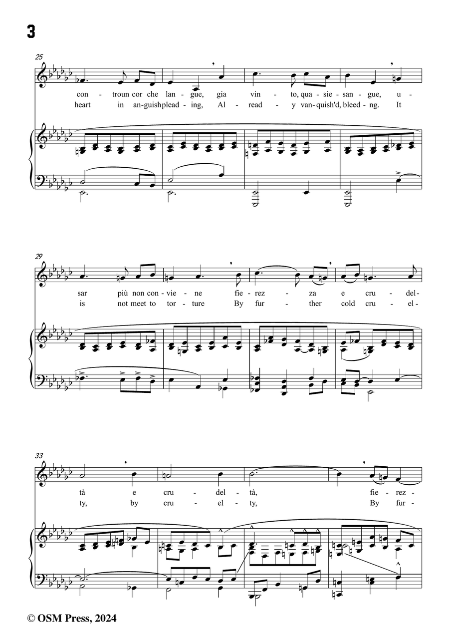 G. M. Bononcini-Pieta,mio caro bene,in e flat minor Piano, Vocal scores gallery preview page 4