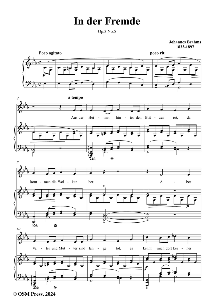 Brahms-In der Fremde,Op.3 No.5,from 6 Songs,in c minor Piano, Vocal scores gallery preview page 2