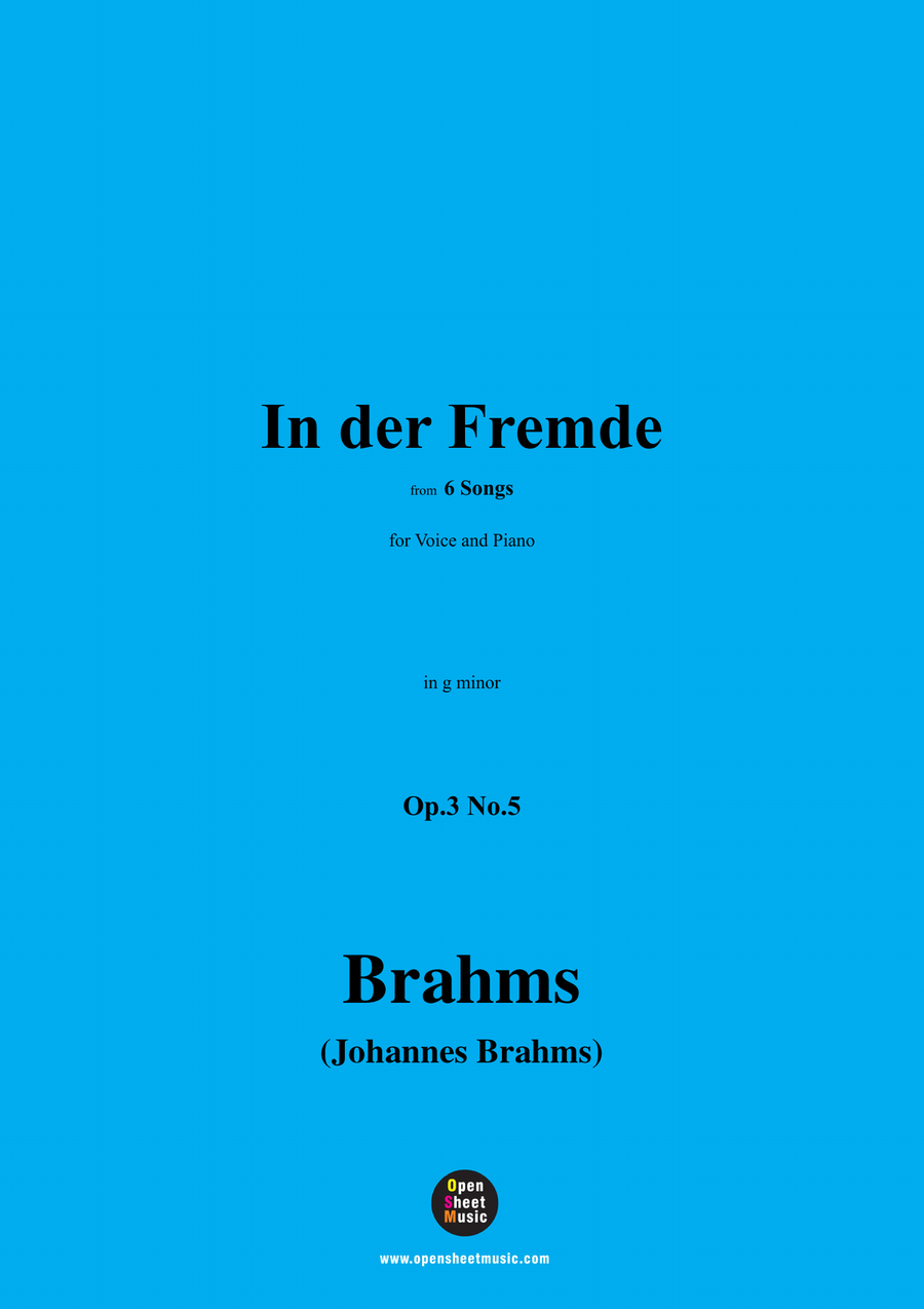 Brahms-In der Fremde,Op.3 No.5,in g minor Piano, Vocal scores gallery preview page 1