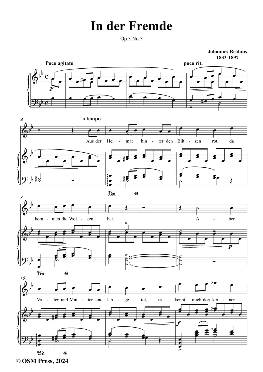 Brahms-In der Fremde,Op.3 No.5,in g minor Piano, Vocal scores gallery preview page 2
