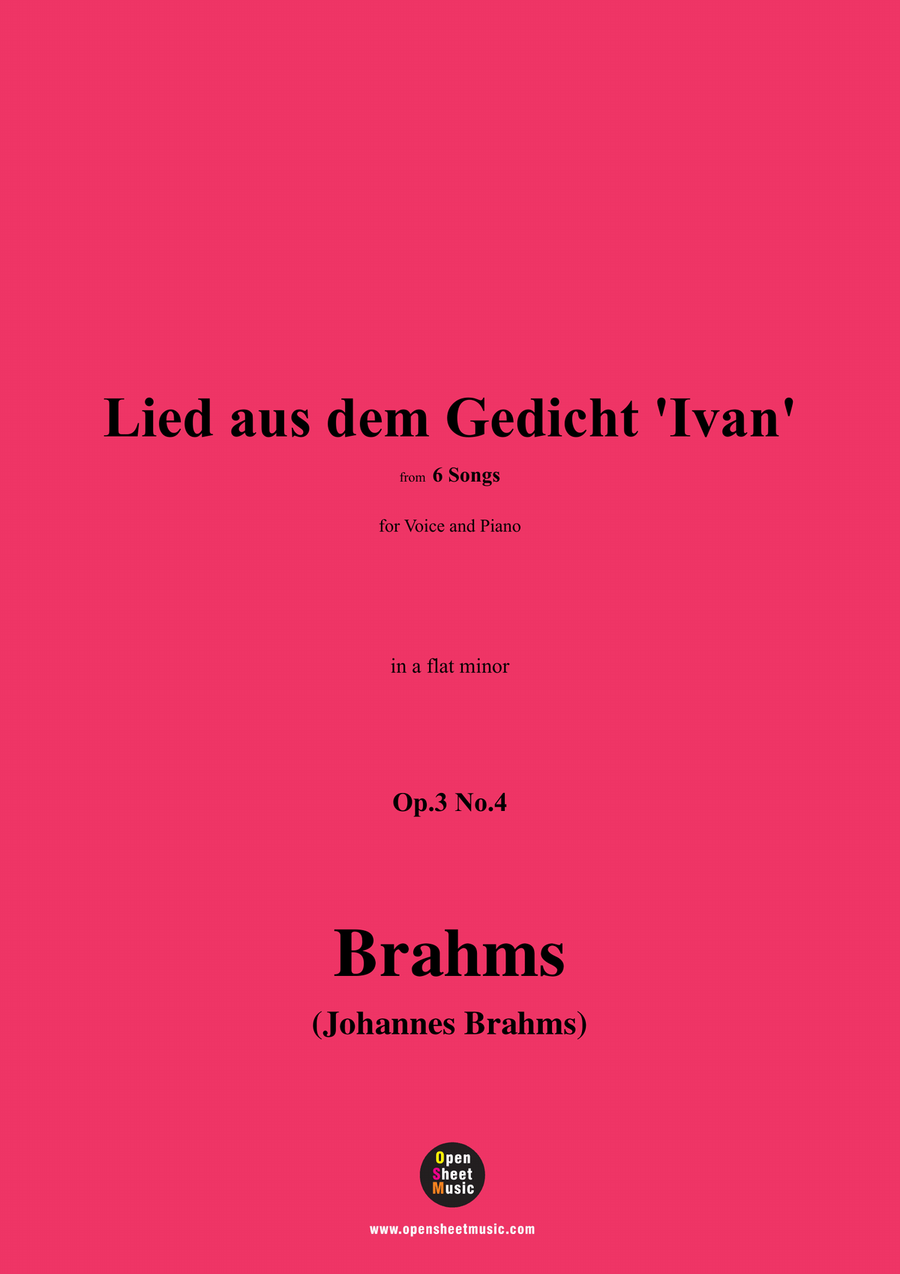Brahms-Lied aus dem Gedicht Ivan,in a flat minor Piano, Vocal scores gallery preview page 1