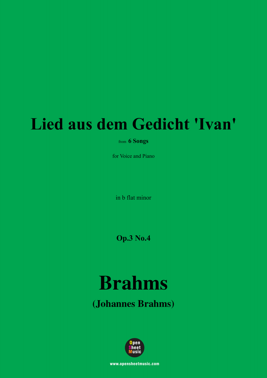 Brahms-Lied aus dem Gedicht Ivan,in b flat minor Piano, Vocal scores gallery preview page 1