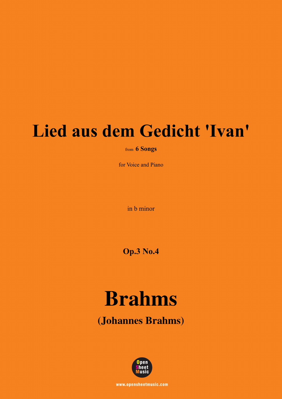 Brahms-Lied aus dem Gedicht Ivan,in b minor Piano, Vocal scores gallery preview page 1