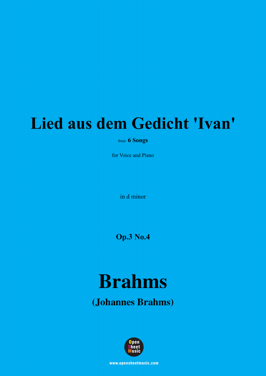 Brahms-Lied aus dem Gedicht Ivan,in d minor Piano, Vocal scores gallery preview page 1