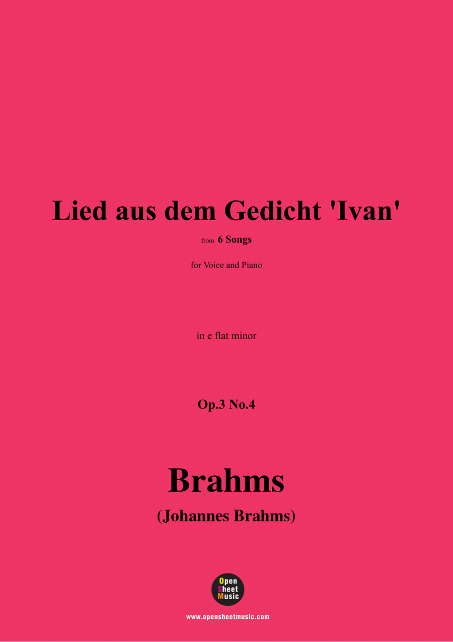 Brahms-Lied aus dem Gedicht Ivan,in e flat minor Piano, Vocal scores gallery preview page 1