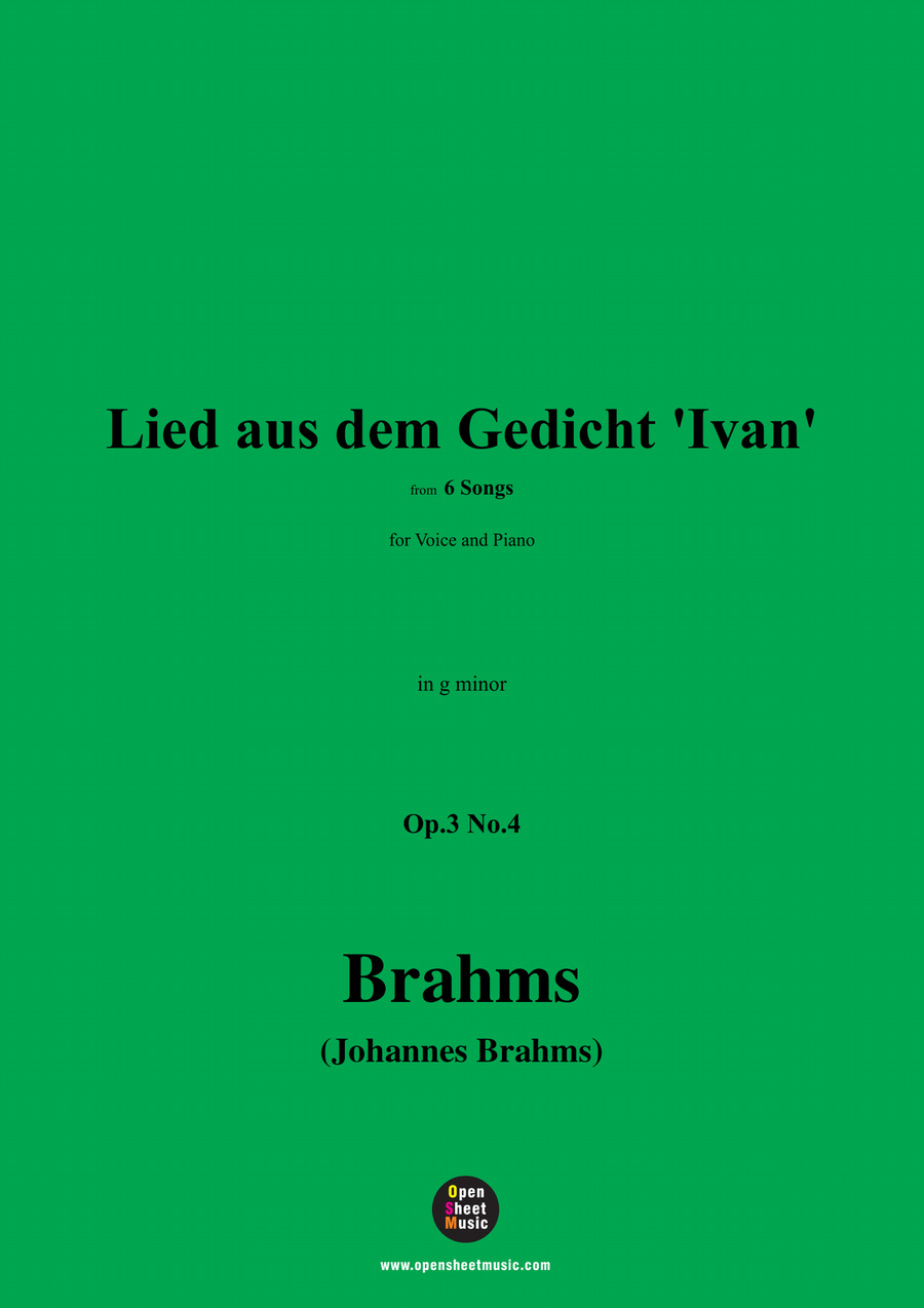 Brahms-Lied aus dem Gedicht Ivan,in g minor Piano, Vocal scores gallery preview page 1