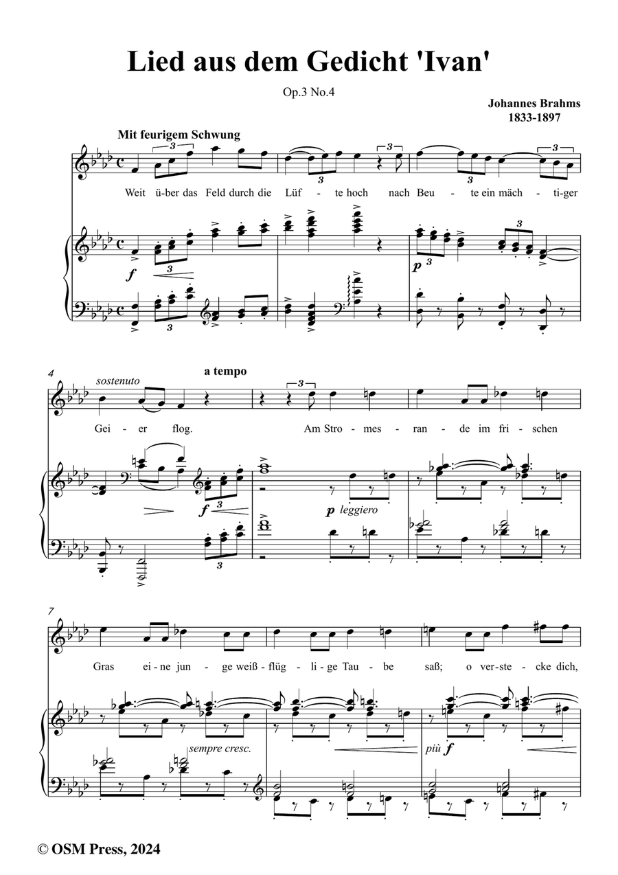 Brahms-Lied aus dem Gedicht Ivan,in f minor Piano, Vocal scores gallery preview page 2