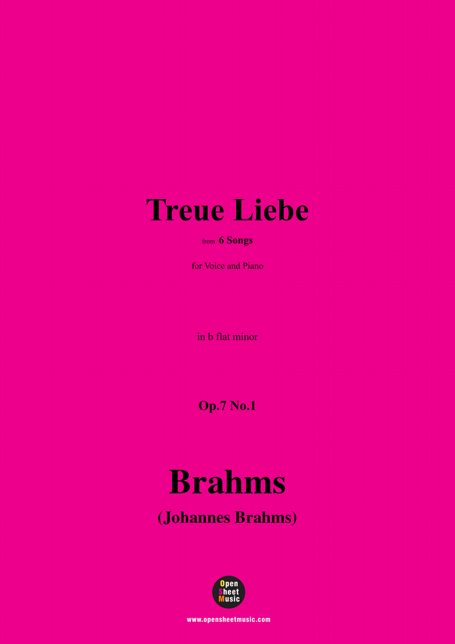 Brahms-Treue Liebe,in b flat minor Piano, Vocal scores gallery preview page 1
