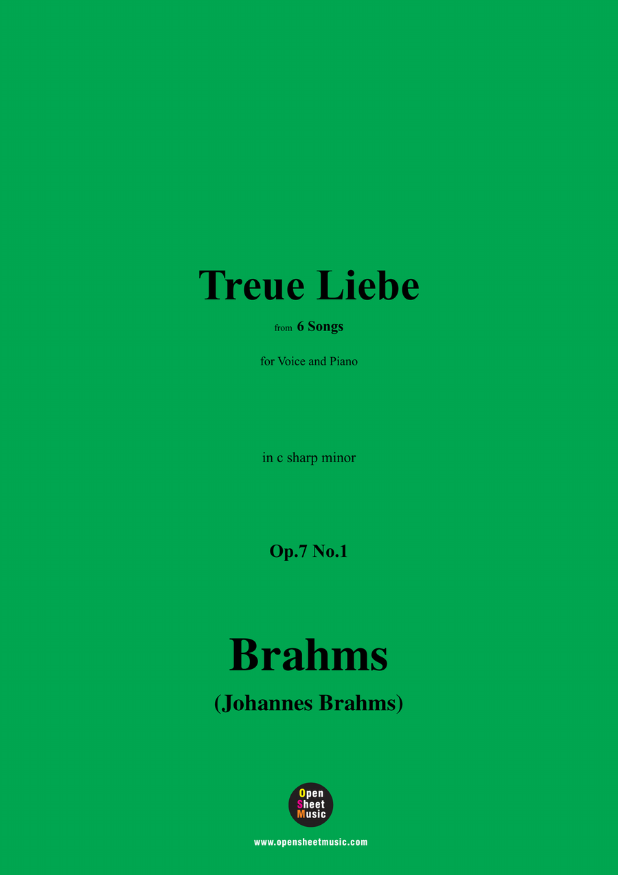 Brahms-Treue Liebe,in c sharp minor Piano, Vocal scores gallery preview page 1