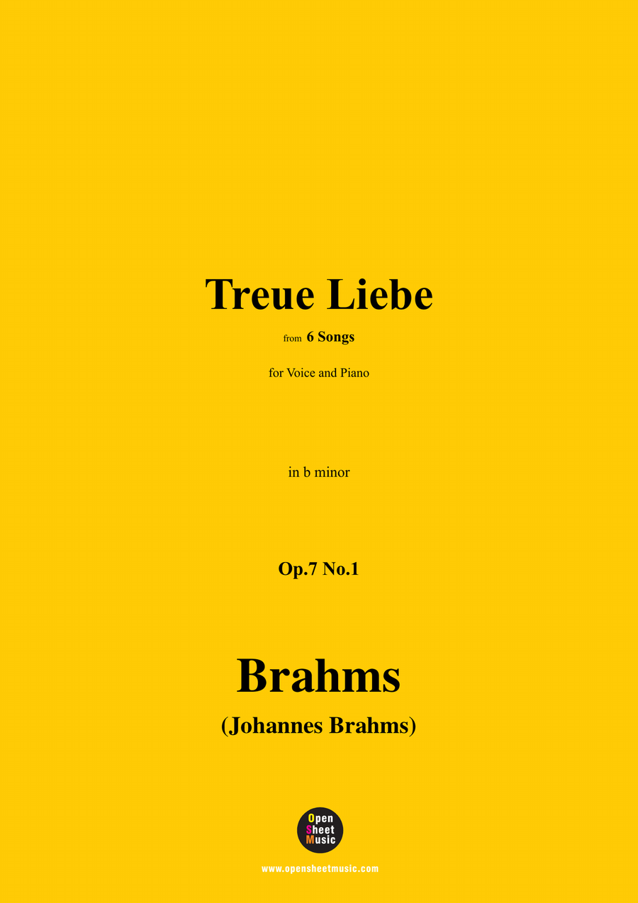 Brahms-Treue Liebe,in b minor Piano, Vocal scores gallery preview page 1