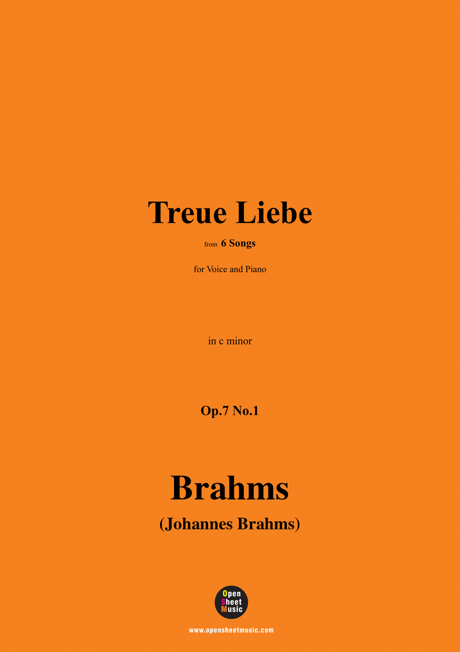 Brahms-Treue Liebe,in c minor Piano, Vocal scores gallery preview page 1