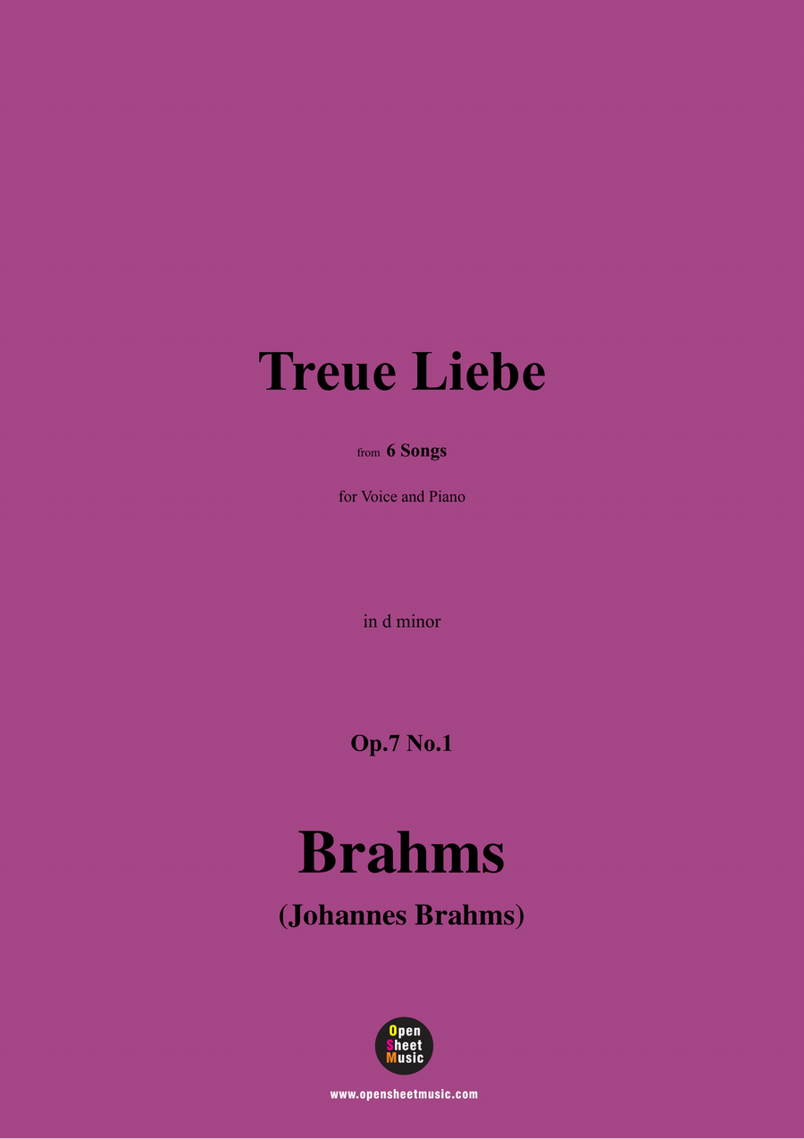 Brahms-Treue Liebe,in d minor Piano, Vocal scores gallery preview page 1