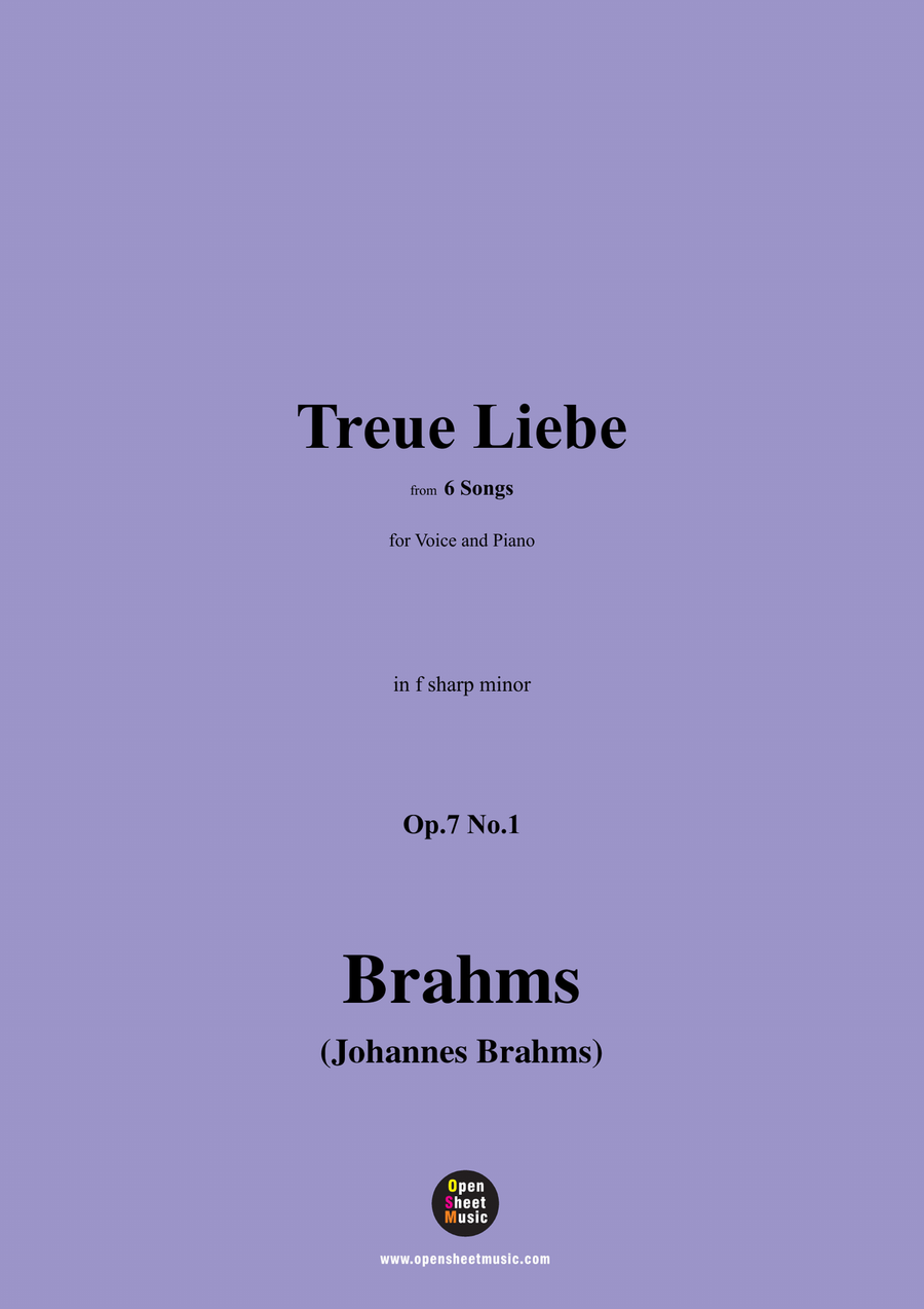 Brahms-Treue Liebe,in f sharp minor Piano, Vocal scores gallery preview page 1