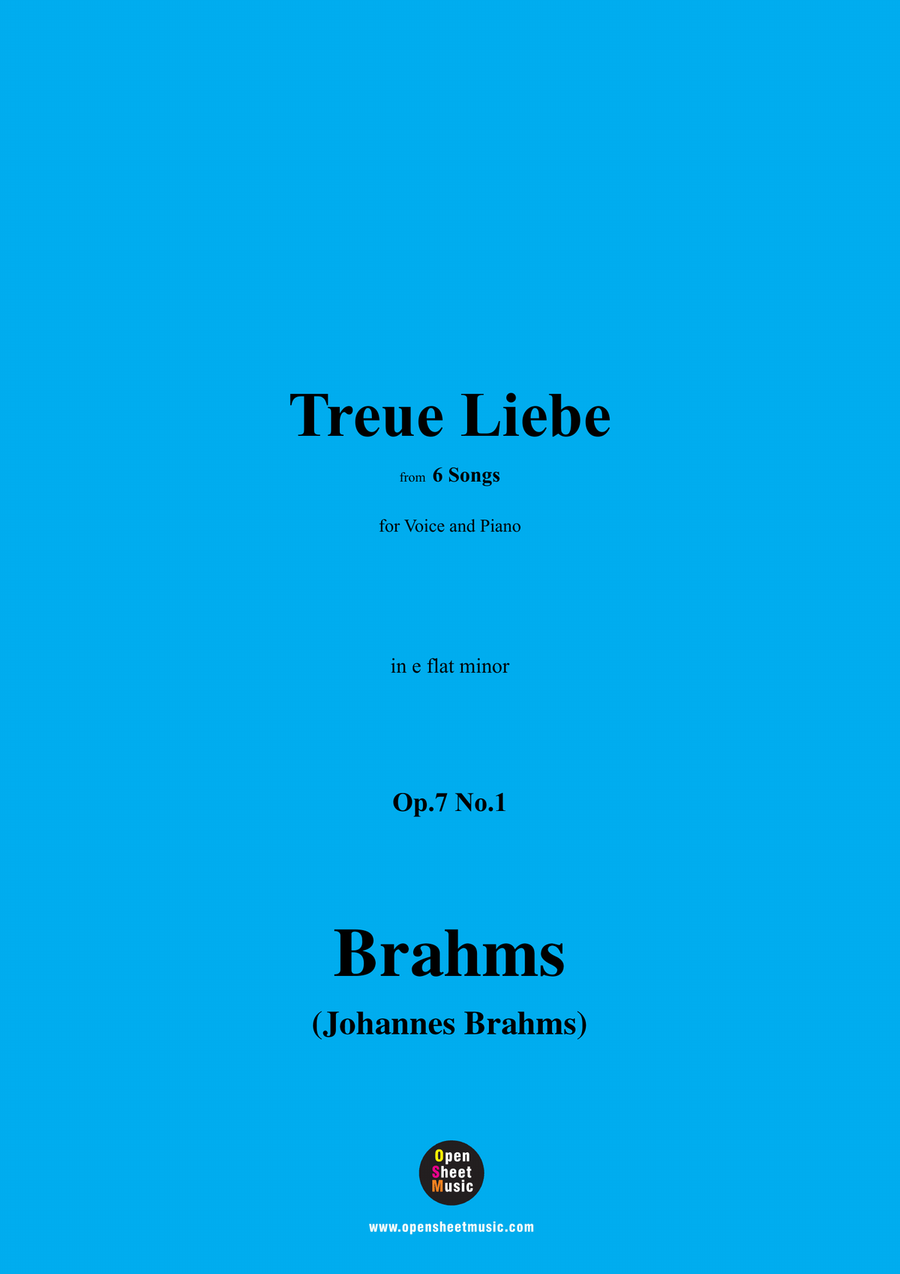 Brahms-Treue Liebe,in e flat minor Piano, Vocal scores gallery preview page 1