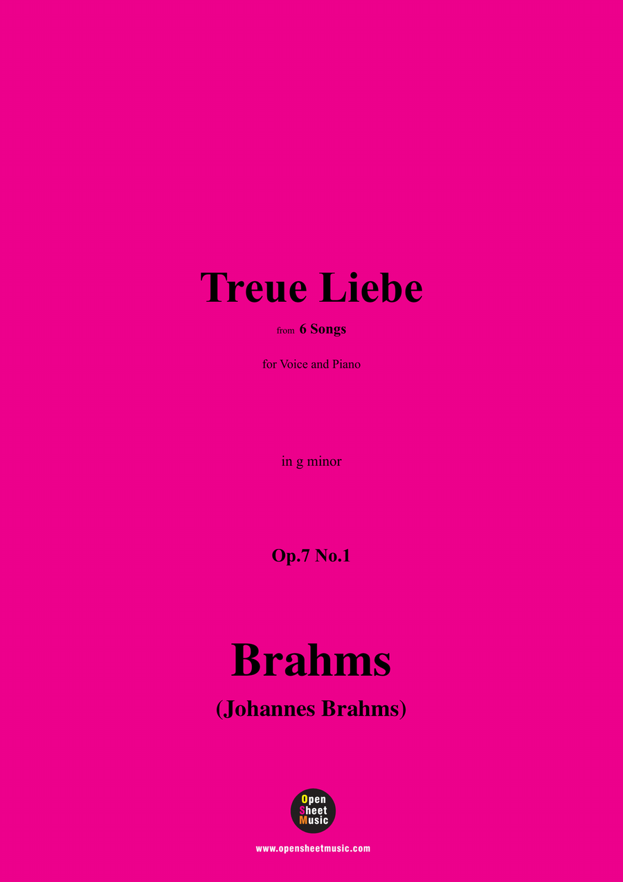 Brahms-Treue Liebe,in g minor Piano, Vocal scores gallery preview page 1