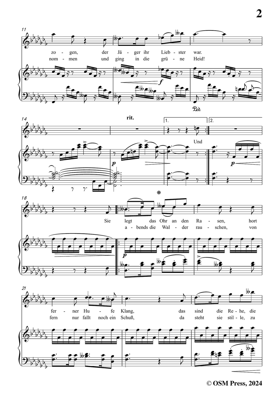 Brahms-Parole,Op.7 No.2,in a flat minor Piano, Vocal scores gallery preview page 3