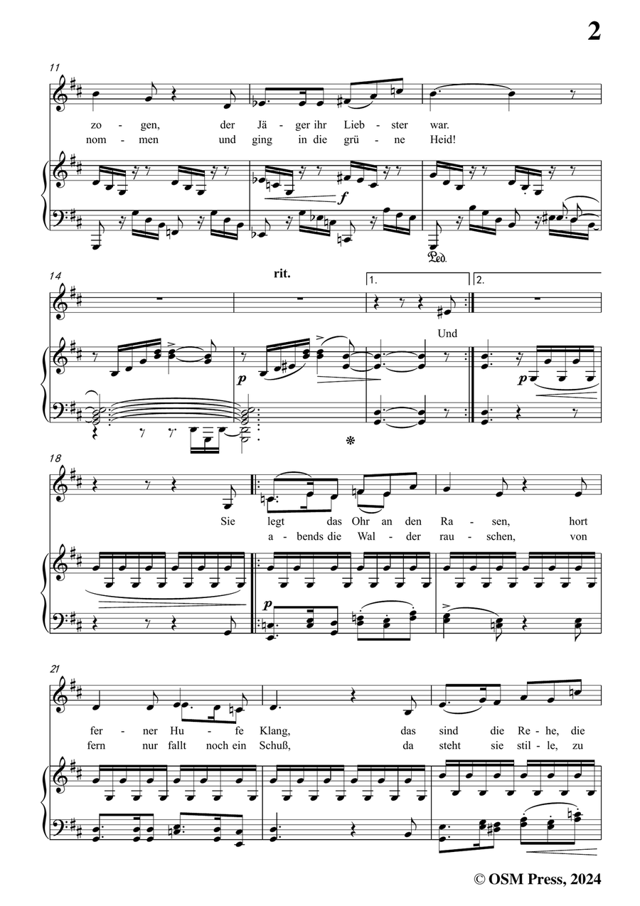 Brahms-Parole,Op.7 No.2,in b minor Piano, Vocal scores gallery preview page 3