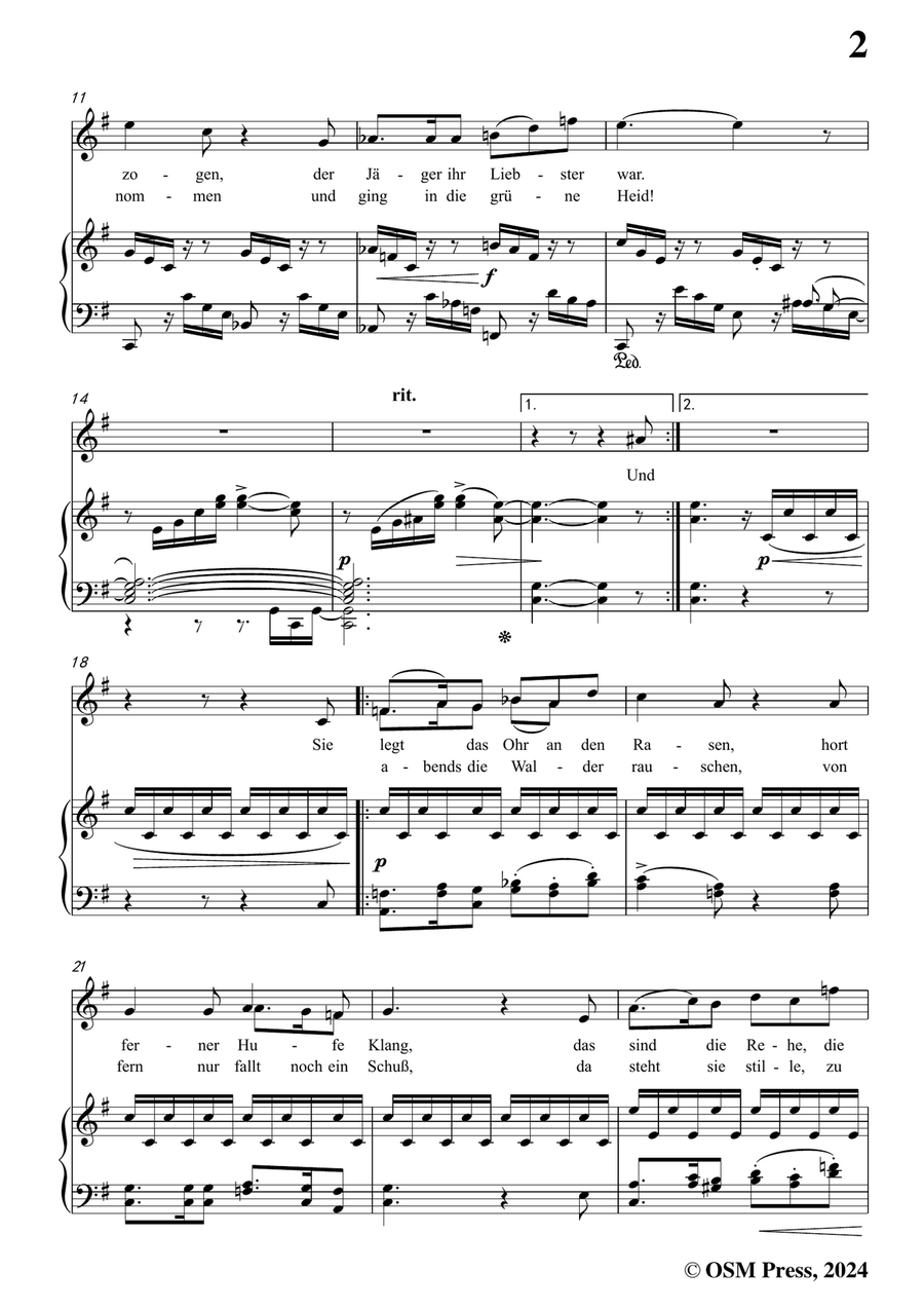 Brahms-Parole,Op.7 No.2,in e minor Piano, Vocal scores gallery preview page 3