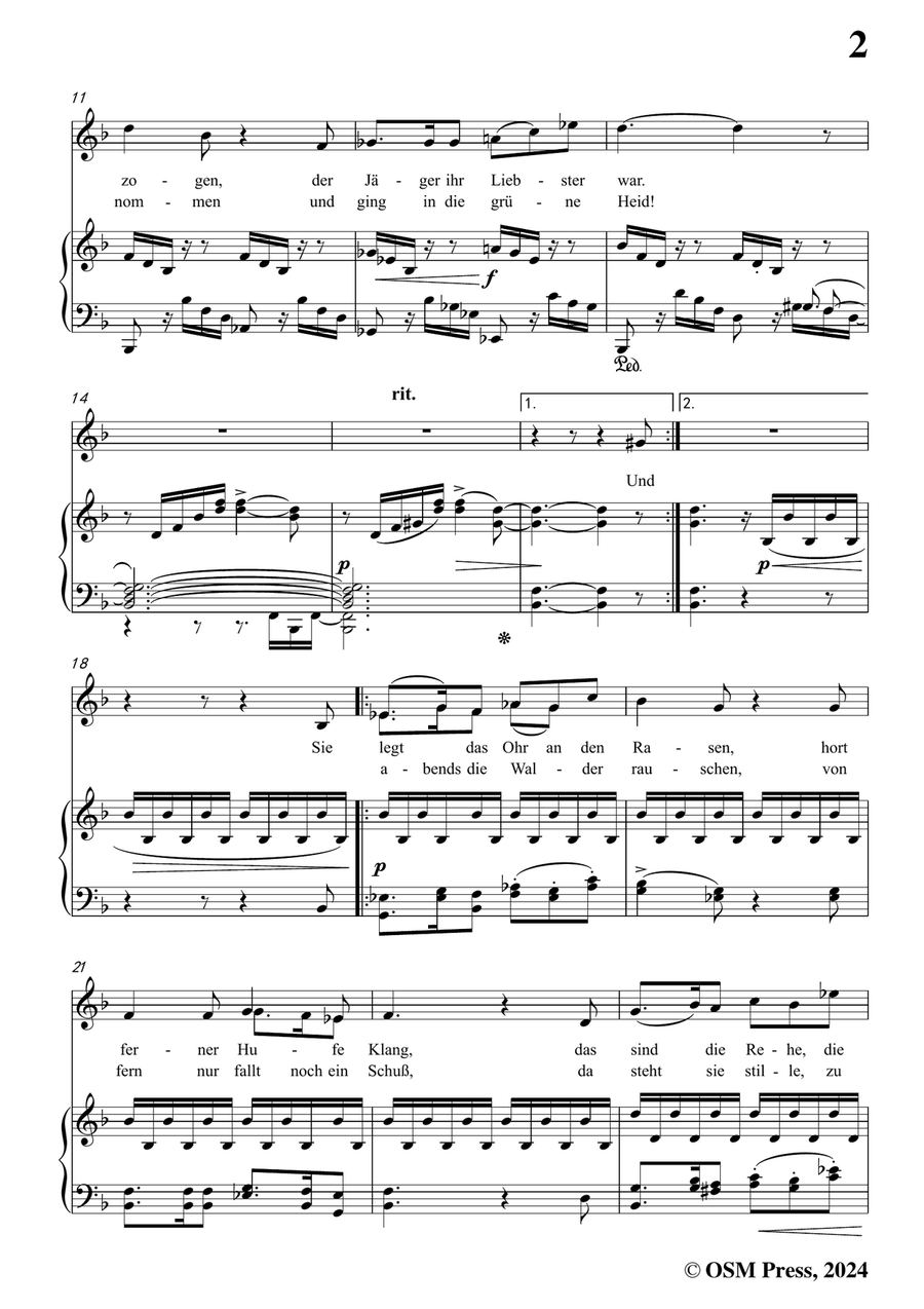 Brahms-Parole,Op.7 No.2,in d minor Piano, Vocal scores gallery preview page 3