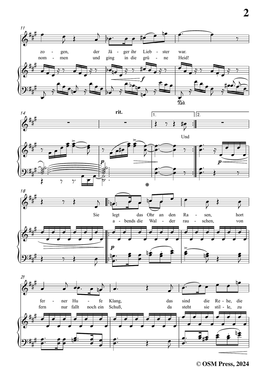 Brahms-Parole,Op.7 No.2,in f sharp minor Piano, Vocal scores gallery preview page 3