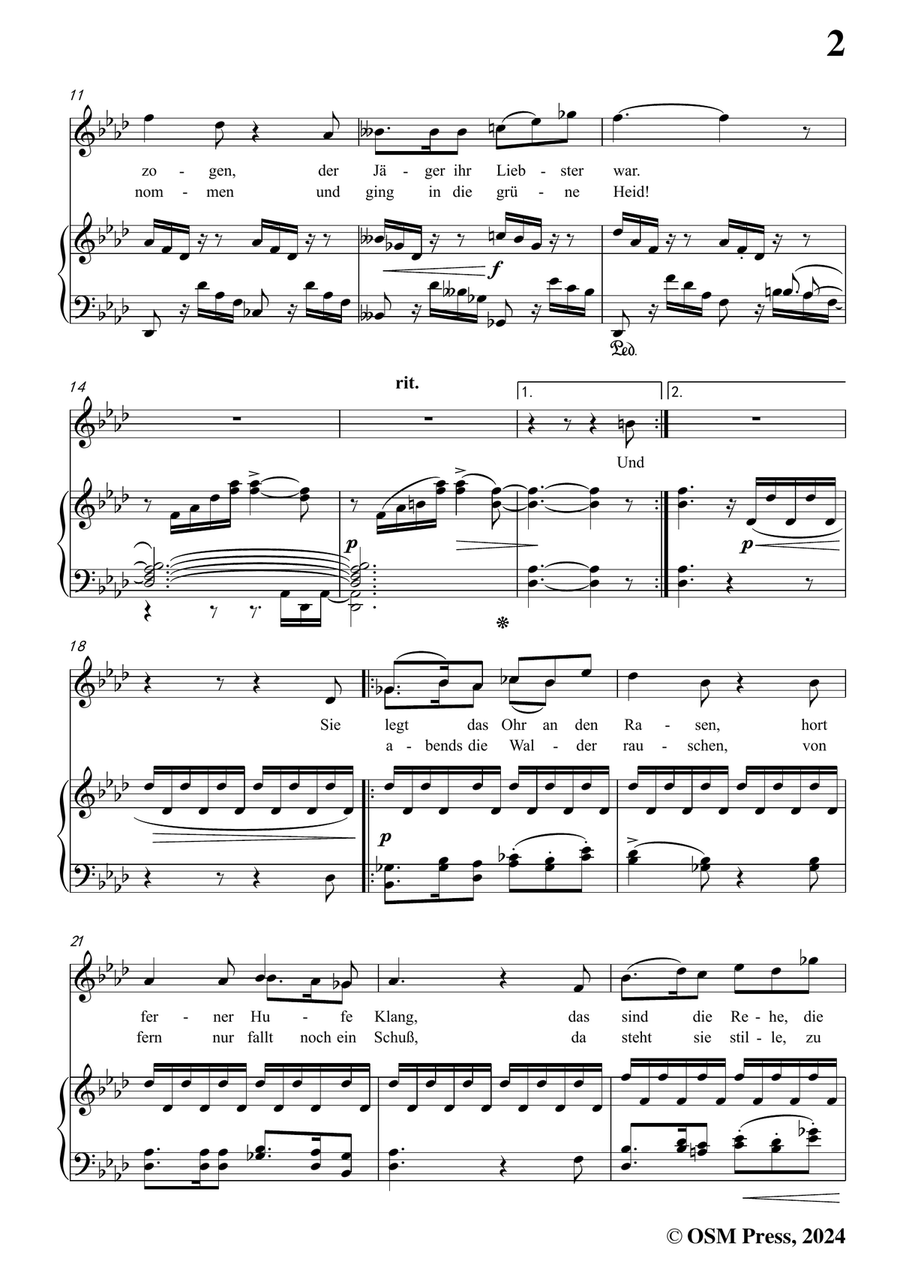 Brahms-Parole,Op.7 No.2,from 6 Songs,in f minor Piano, Vocal scores gallery preview page 3