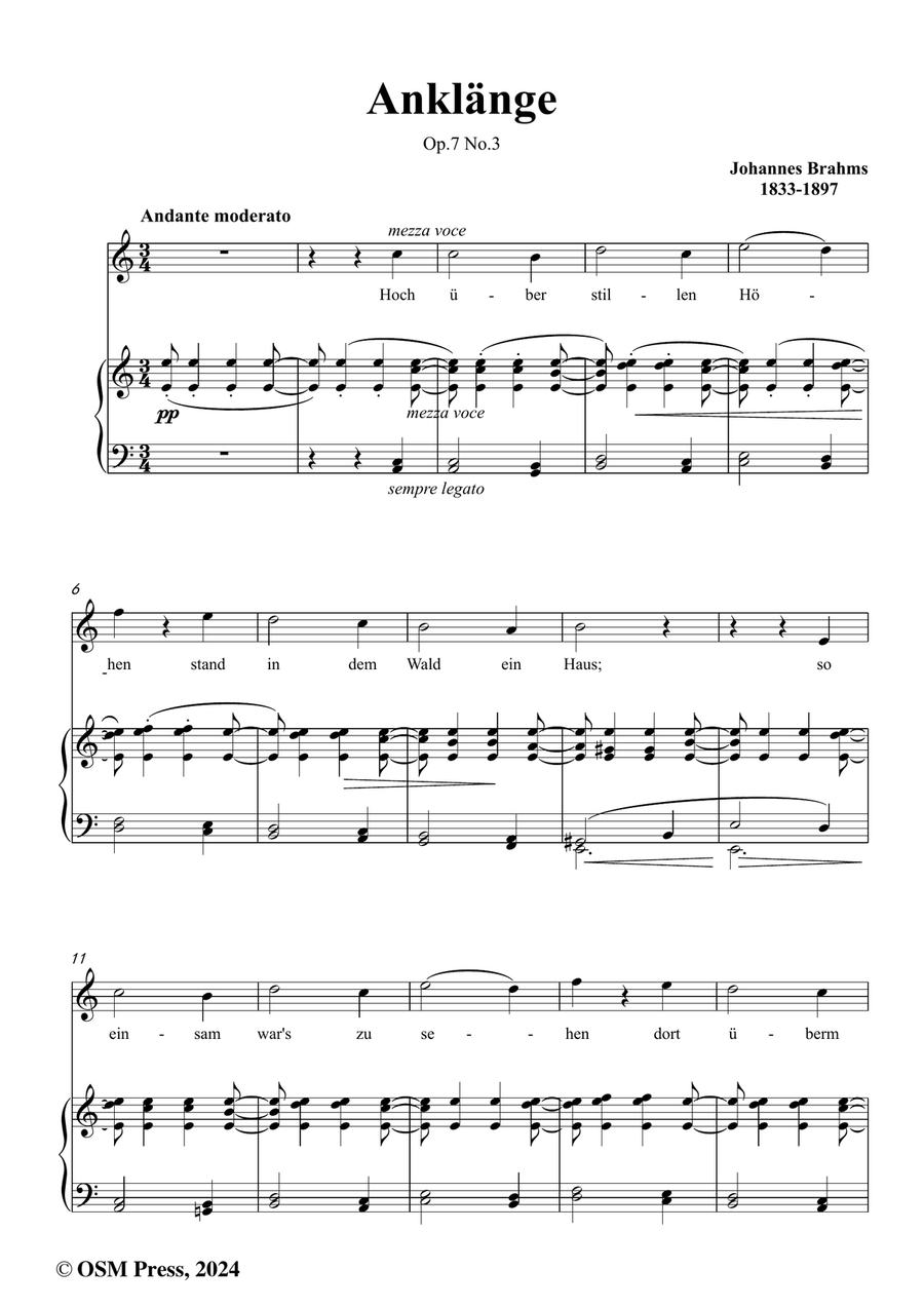 Brahms-Anklange,Op.7 No.3,in a minor Piano, Vocal scores gallery preview page 2