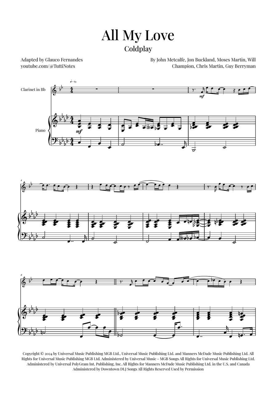 All My Love Chamber Music scores gallery preview page 1