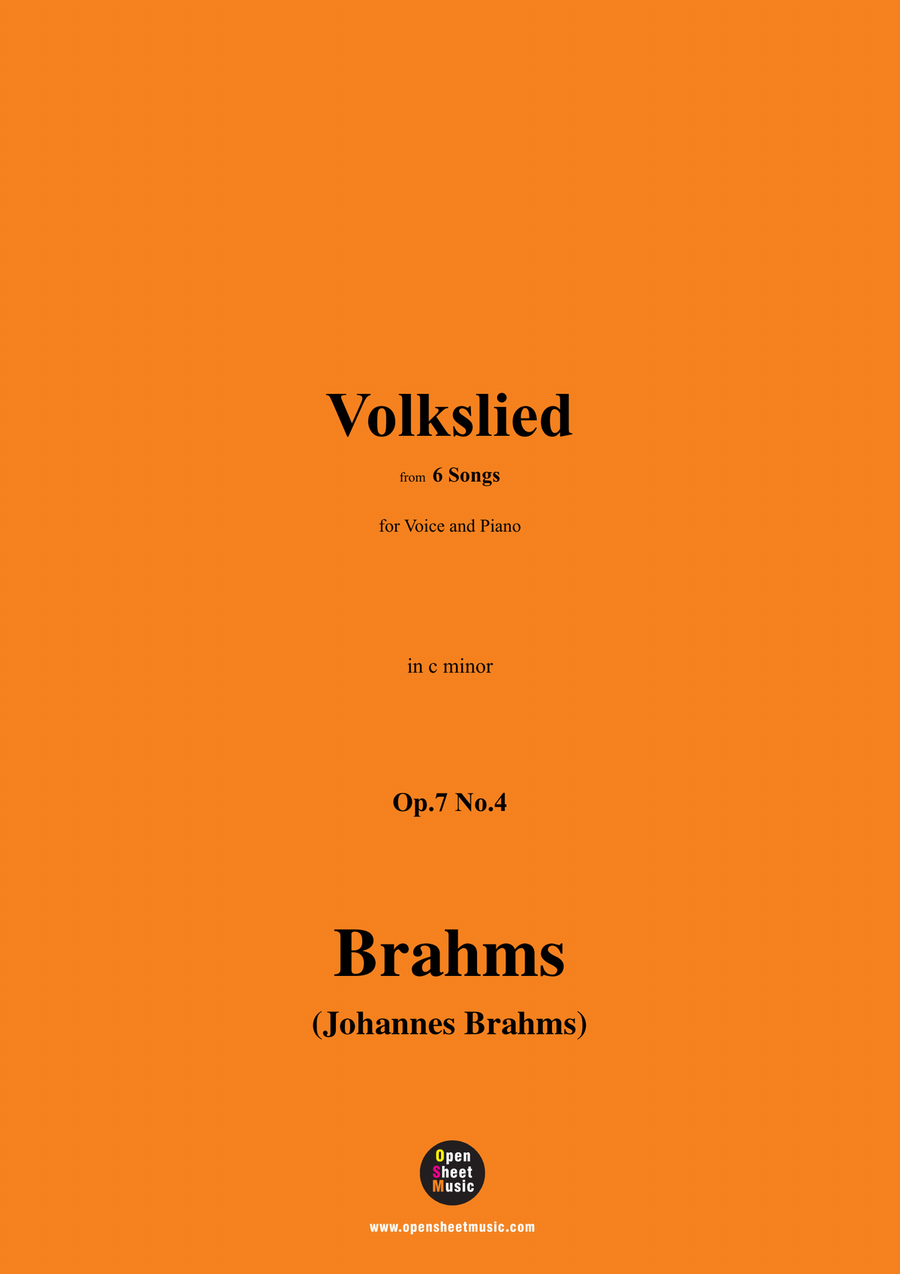 Brahms-Volkslied,Op.7 No.4,in c minor Piano, Vocal scores gallery preview page 1