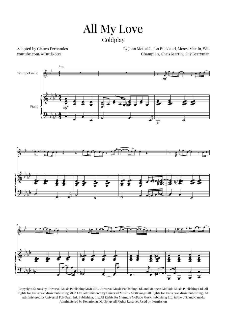 All My Love Chamber Music scores gallery preview page 1