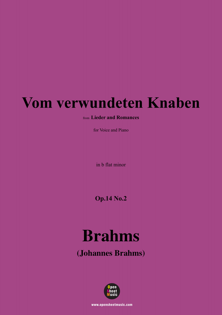 Brahms-Vom verwundeten Knaben,in b flat minor Piano, Vocal scores gallery preview page 1