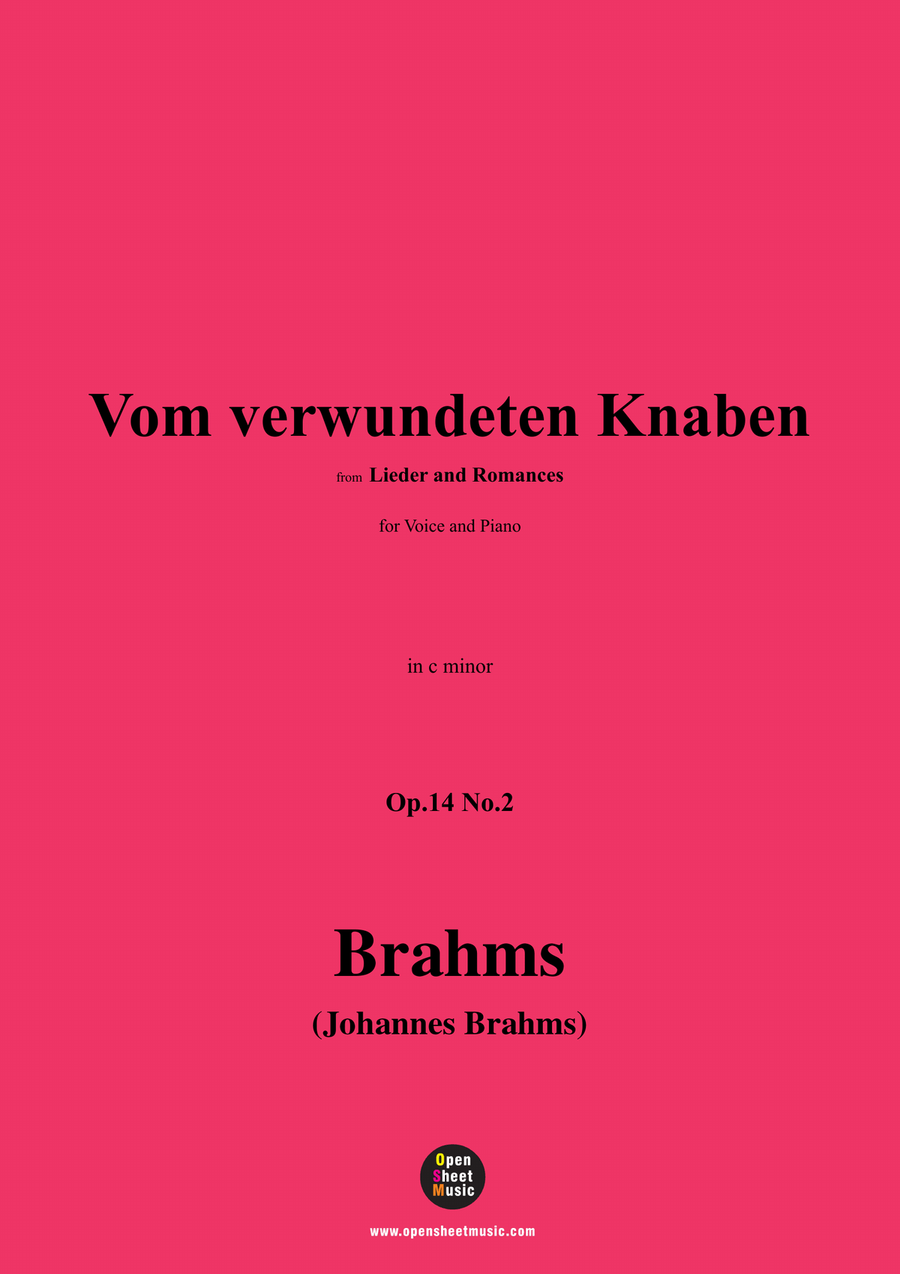 Brahms-Vom verwundeten Knaben,in c minor Piano, Vocal scores gallery preview page 1