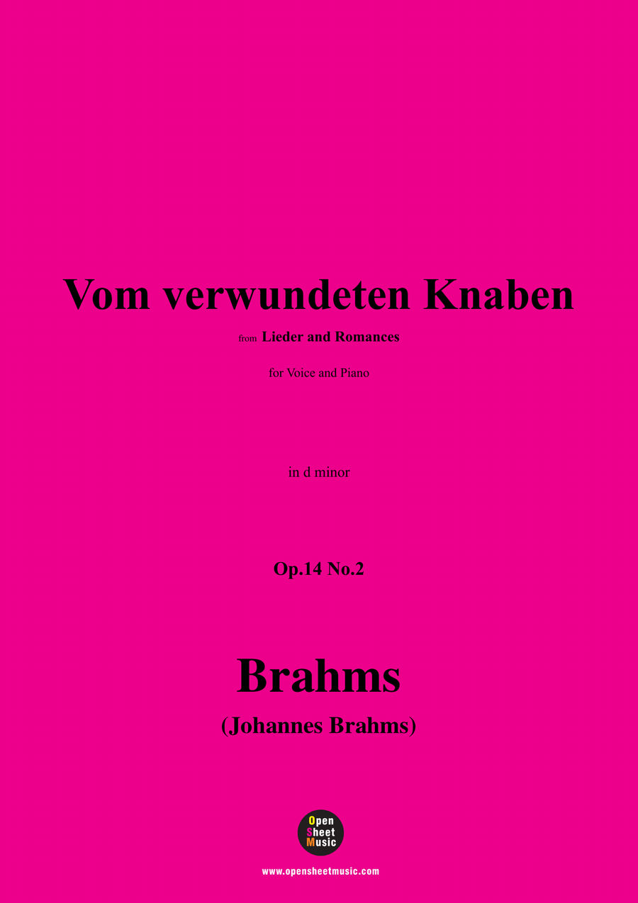 Brahms-Vom verwundeten Knaben,in d minor Piano, Vocal scores gallery preview page 1