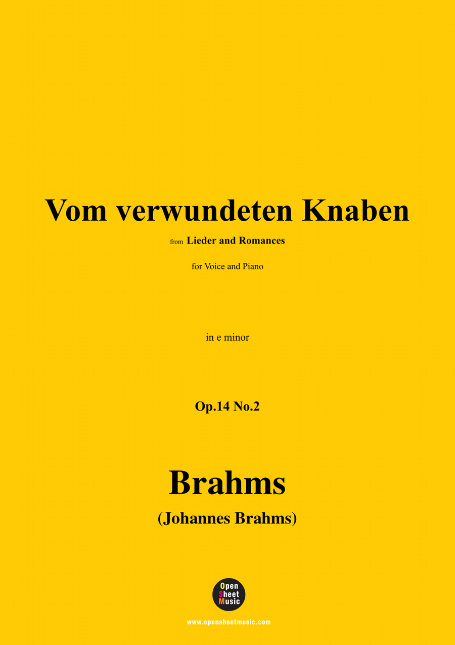 Brahms-Vom verwundeten Knaben,in e minor Piano, Vocal scores gallery preview page 1