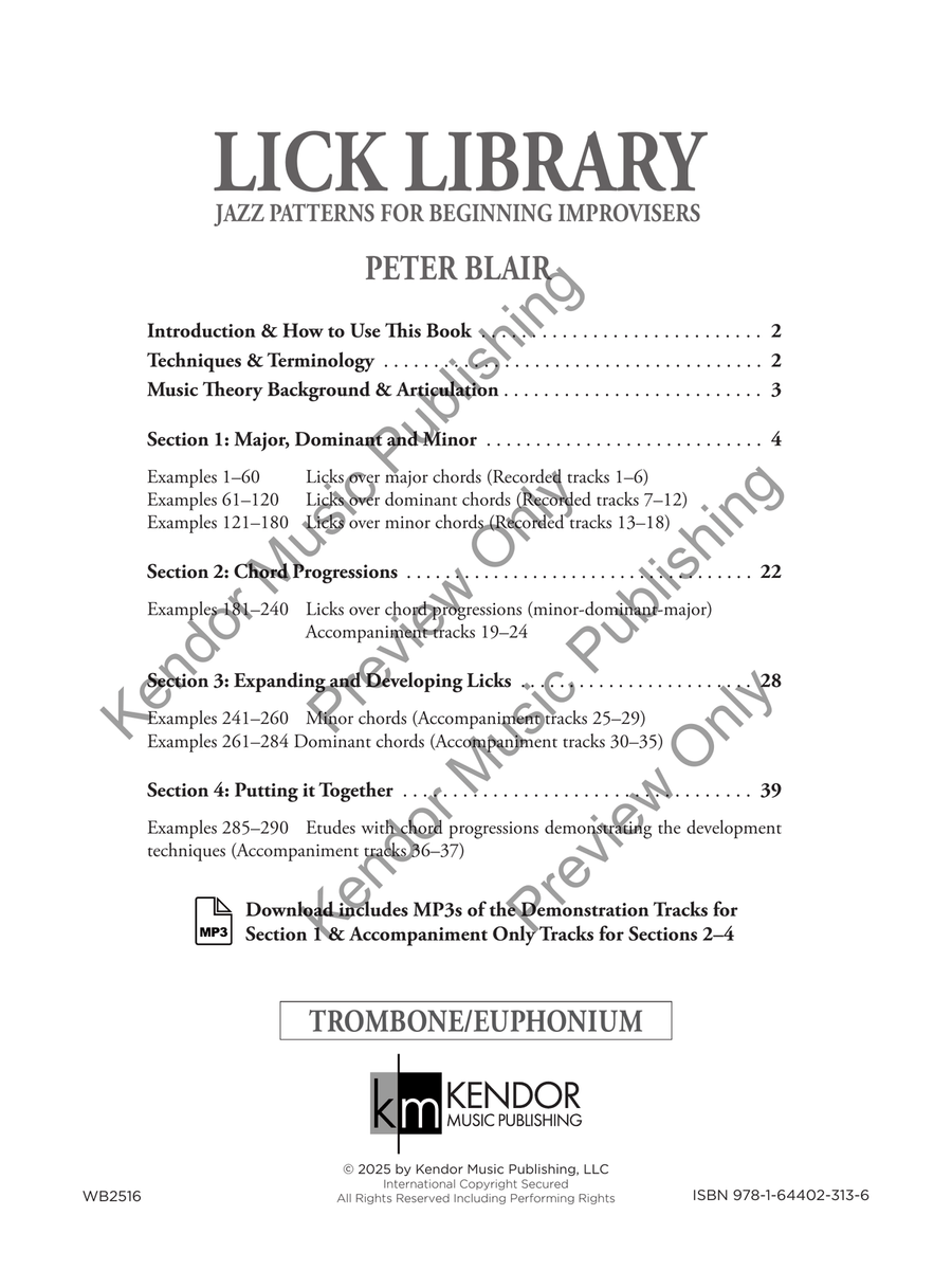 Lick Library - Trombone/Euphonium Jazz Ensemble scores gallery preview page 2