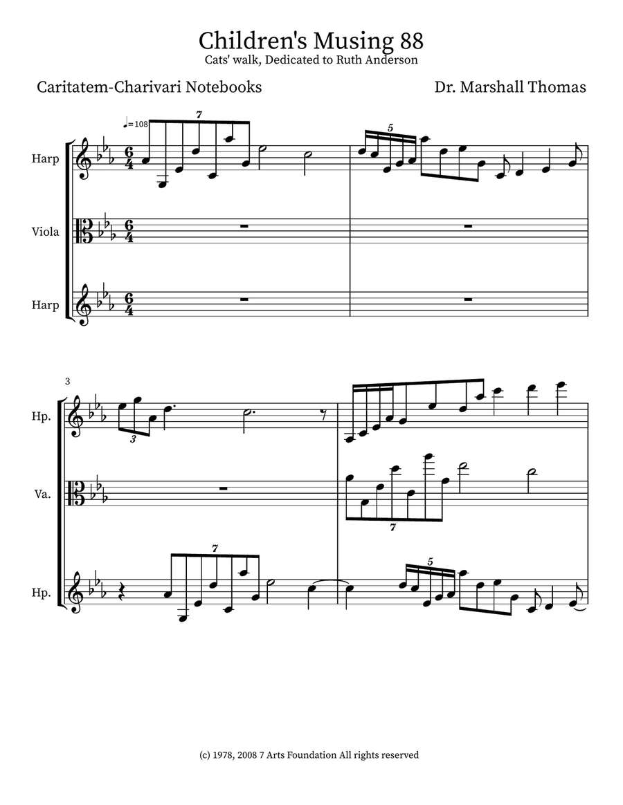 Children's Musing 88 Children's Musing 88 Small Ensemble scores gallery preview page 1