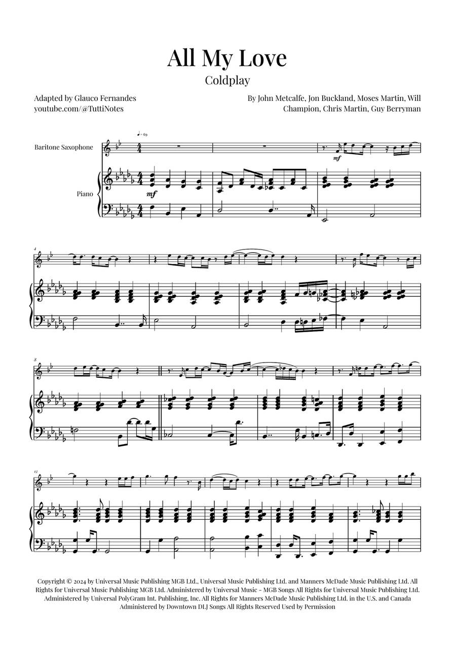 All My Love Chamber Music scores gallery preview page 1