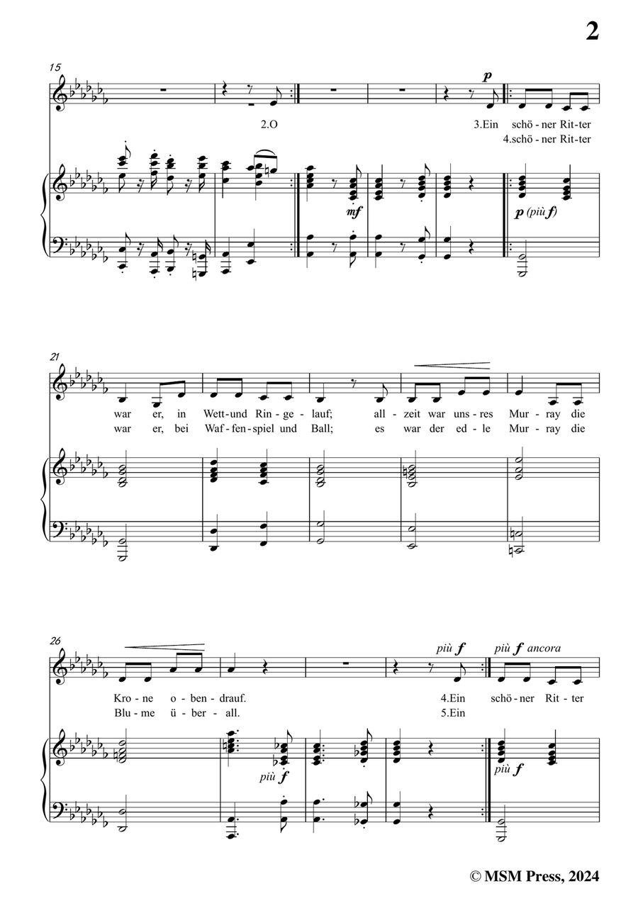 Brahms-Murrays Ermordung,in a flat minor Piano, Vocal scores gallery preview page 3