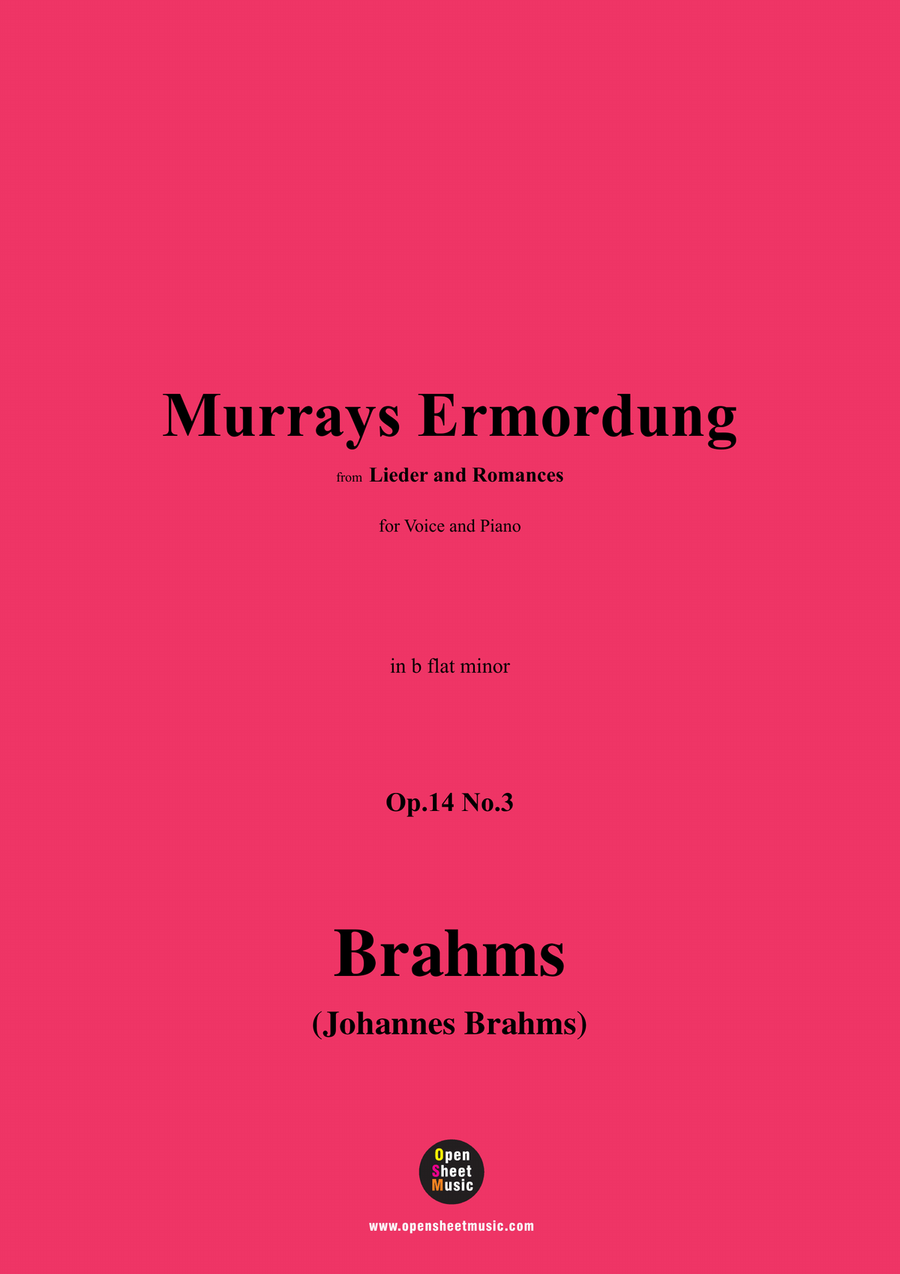 Brahms-Murrays Ermordung,in b flat minor Piano, Vocal scores gallery preview page 1