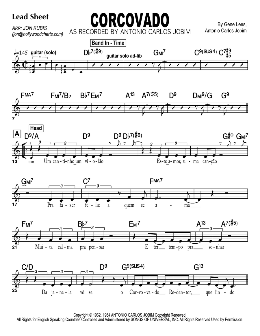 Quiet Nights Of Quiet Stars (Corcovado) Piano scores gallery preview page 1