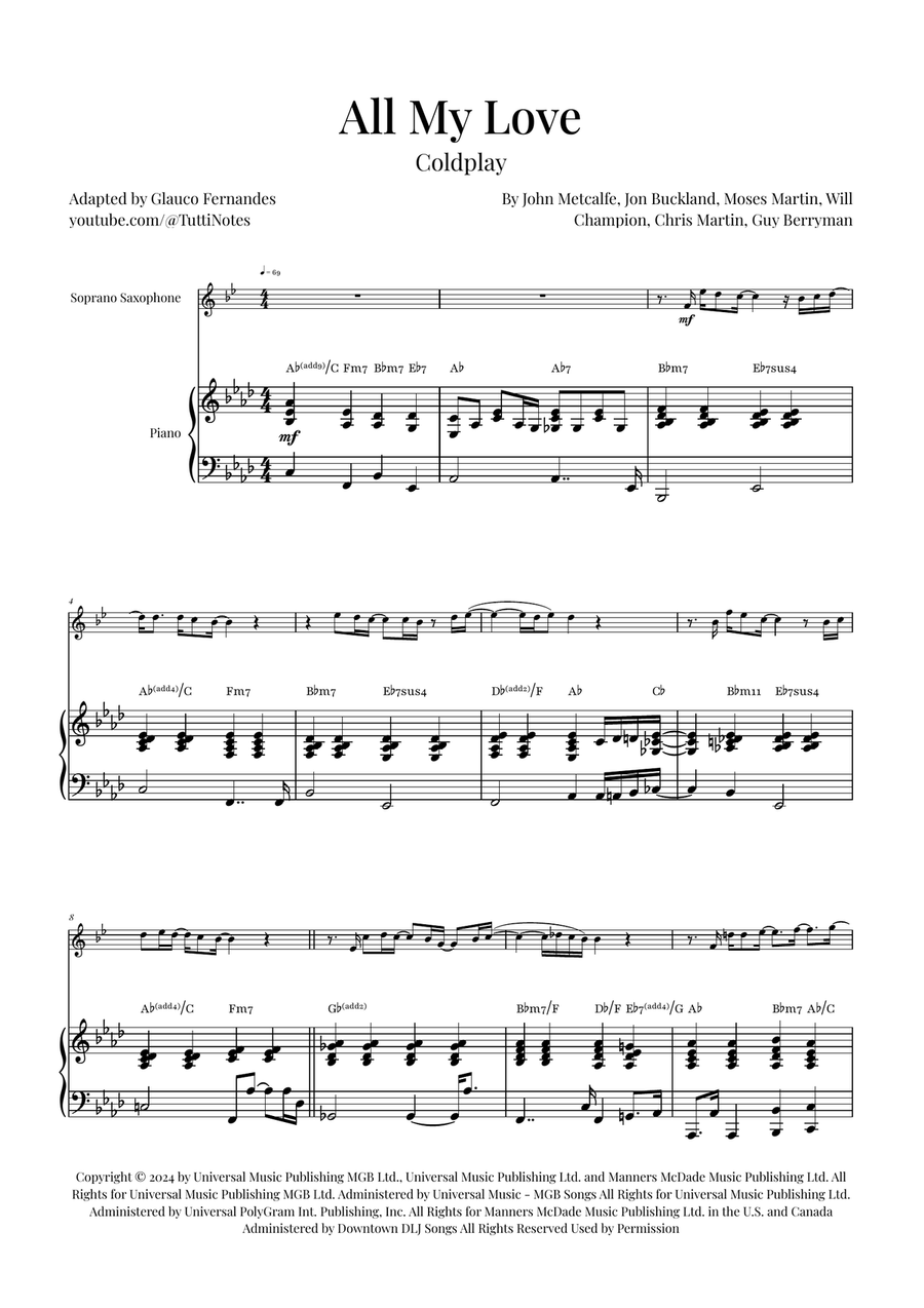 All My Love Chamber Music scores gallery preview page 1