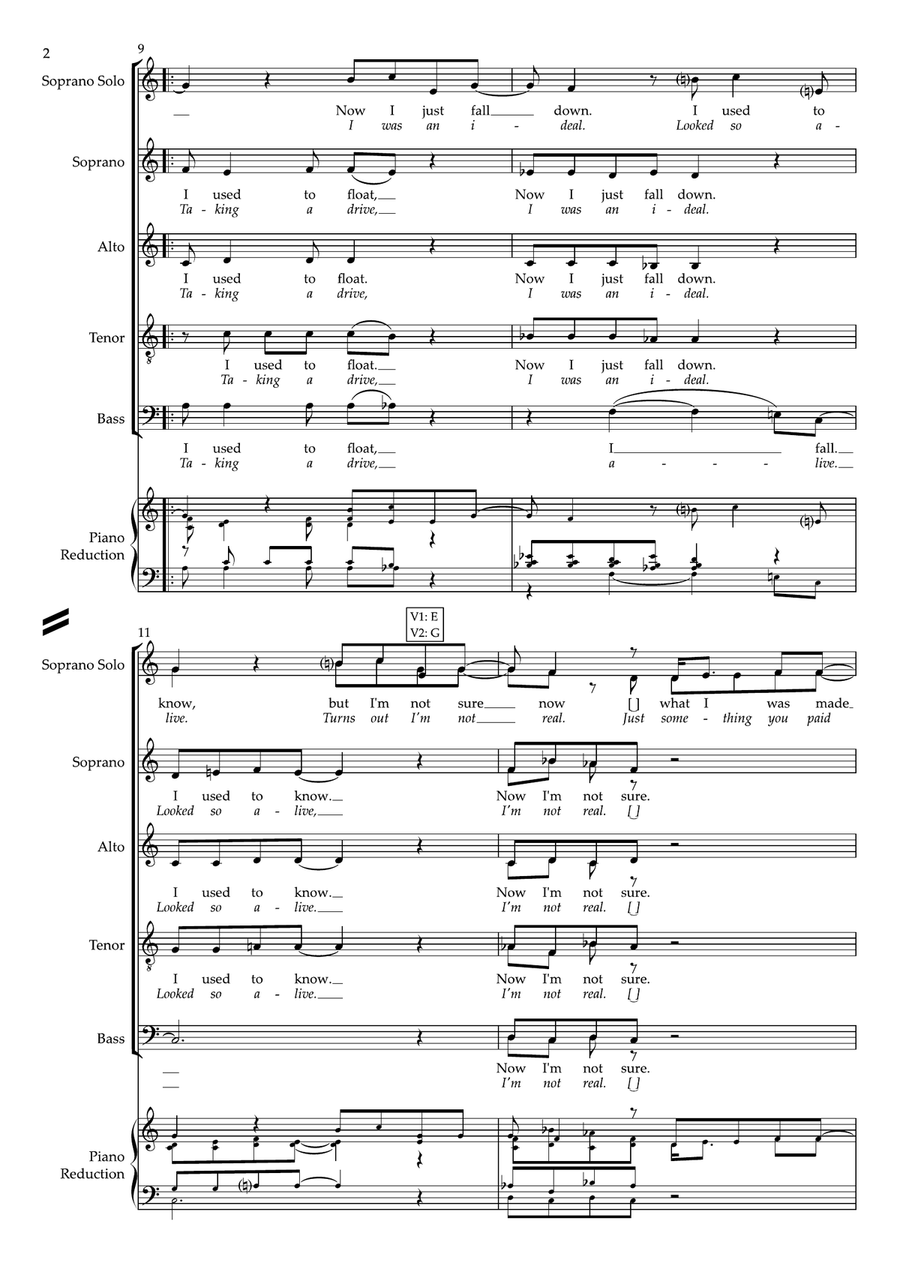 What Was I Made For? 4-Part scores gallery preview page 2