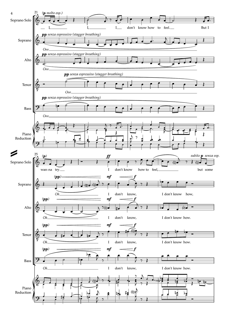 What Was I Made For? 4-Part scores gallery preview page 4