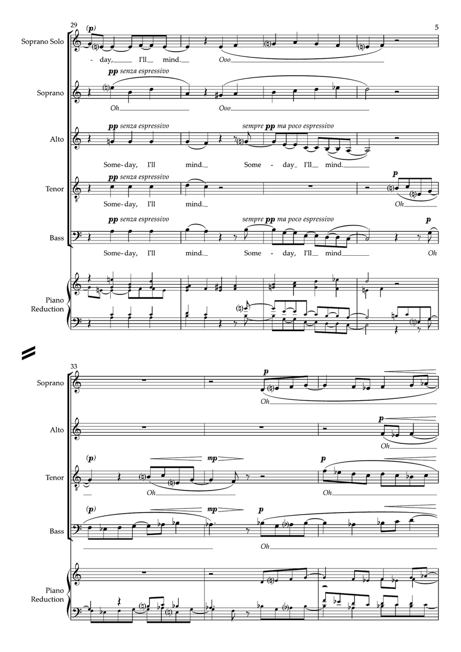 What Was I Made For? 4-Part scores gallery preview page 5